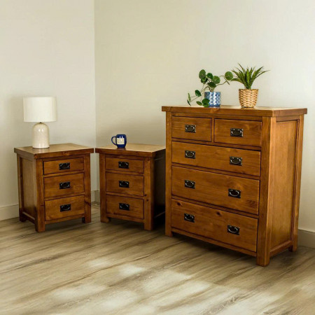 PPS Oak3 : Tủ Gỗ Sồi 3+2 Ngăn Kéo Đứng